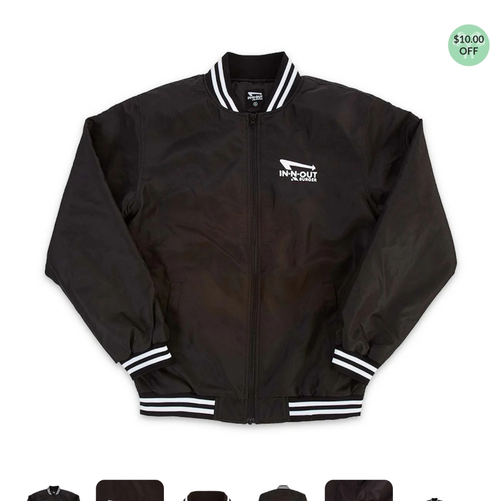 In N Out Burger Black Bomber Jacket